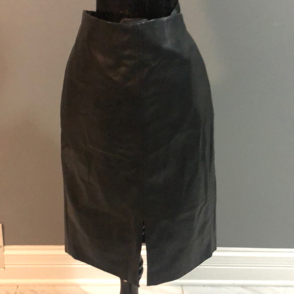 Faux leather pencil skirt